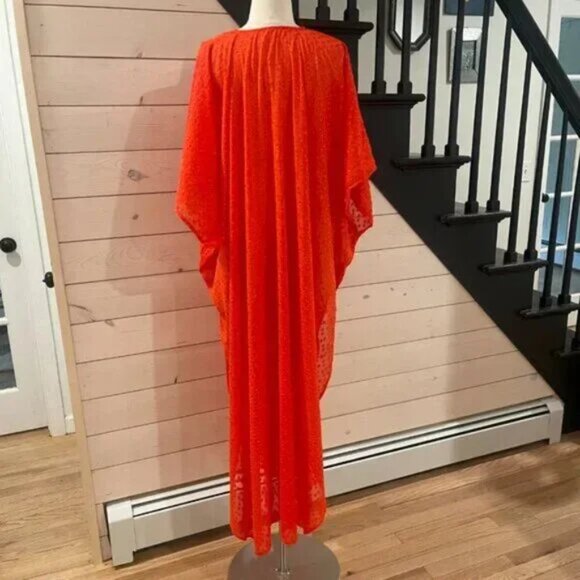 Free People Stevie Sheer Kaftan in Red NWT One Size - Picture 8 of 8